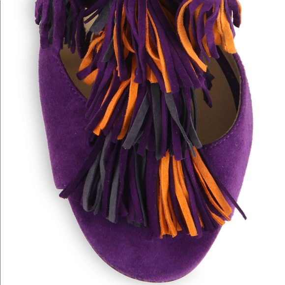 SOLD  | Jimmy Choo Mindy Fringe Sandal Heel Purple - Picture 4 of 7